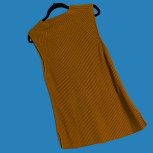 Sleeveless mustard sweater